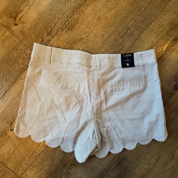 J. Crew Light Blue Striped Scalloped Shorts - Picture 5 of 5